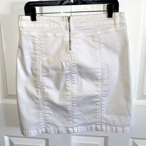 beija&Flor Denim White Pencil Mini Skirt - Picture 3 of 5